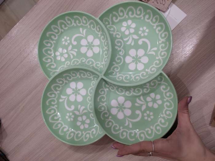 Фотография покупателя товара Менажница «Купаж», d=28 см, 4 секции, цвет бело-зеленый - Фото 1