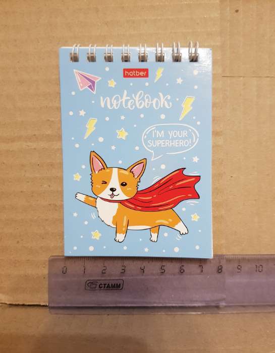 Фотография покупателя товара Блокнот 40л А6 клетка Hatber "Забавные корги", на гребне, обл мел карт - Фото 2