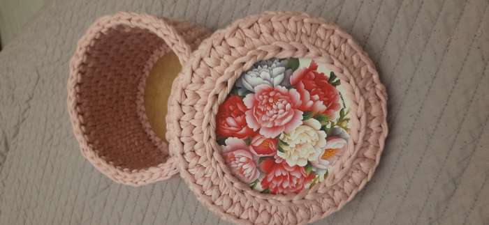 Фотография покупателя товара Донышки для вязания 2 в 1 «Пионы», круг 15 см, хдф 3 мм - Фото 2