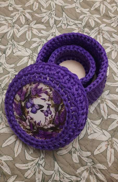 Фотография покупателя товара Донышки для вязания 2 в 1 «Весенняя нежность», круг 15 см, хдф 3 мм - Фото 2