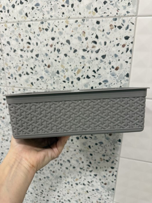 Фотография покупателя товара Корзинка универсальная Wenge, 2.25 л, 25.7×15.8×8 см, серая - Фото 1