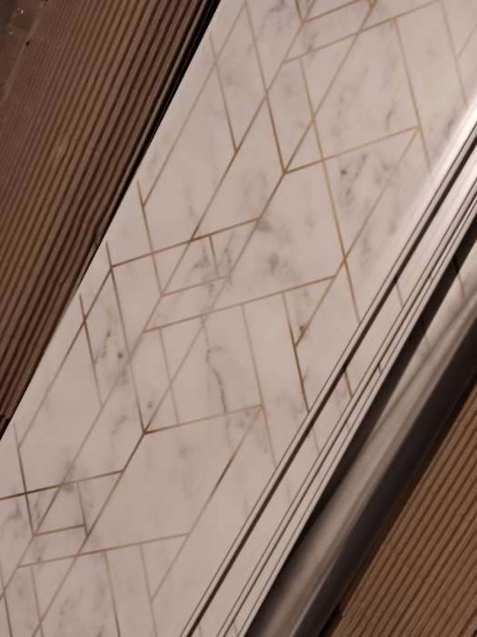 Фотография покупателя товара Стеновая панель ПВХ «Эрато 773-1», 2600×250 мм, цвет белый мрамор/серый - Фото 1