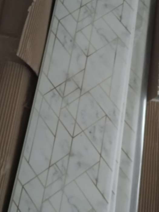 Фотография покупателя товара Стеновая панель ПВХ «Эрато 773-1», 2600×250 мм, цвет белый мрамор/серый - Фото 2