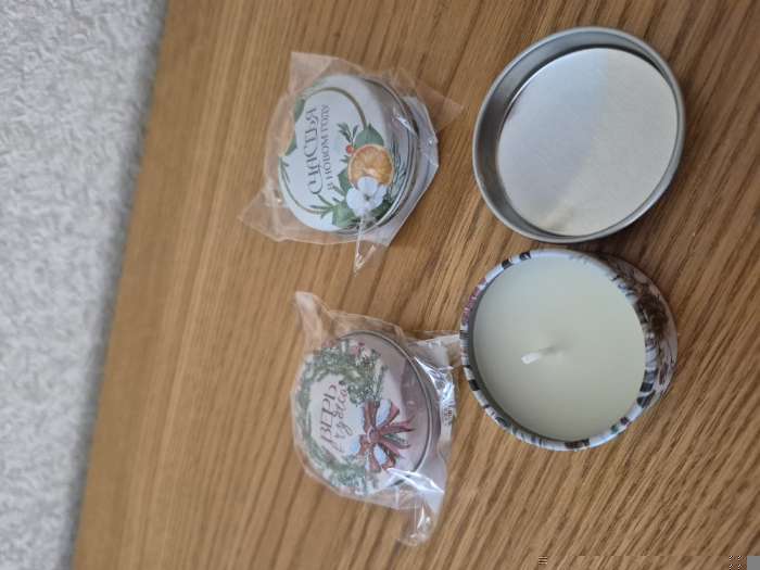 Фотография покупателя товара Свеча ароматическая в банке «С Новым годом», аромат вишня, d= 4,8 см - Фото 1