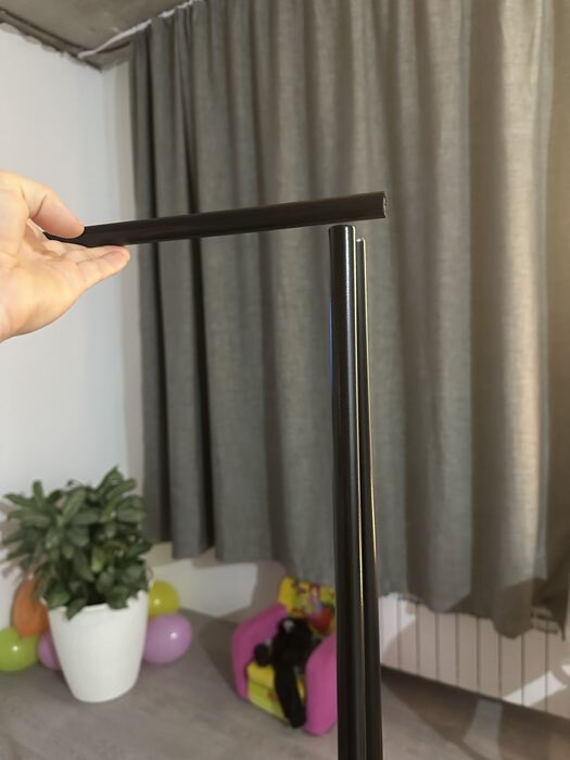 Фотография покупателя товара Вешалка - стойка напольная для одежды LaDо́m, с полками для хранения, на колесах, 55×42×160 см, чёрная - Фото 1