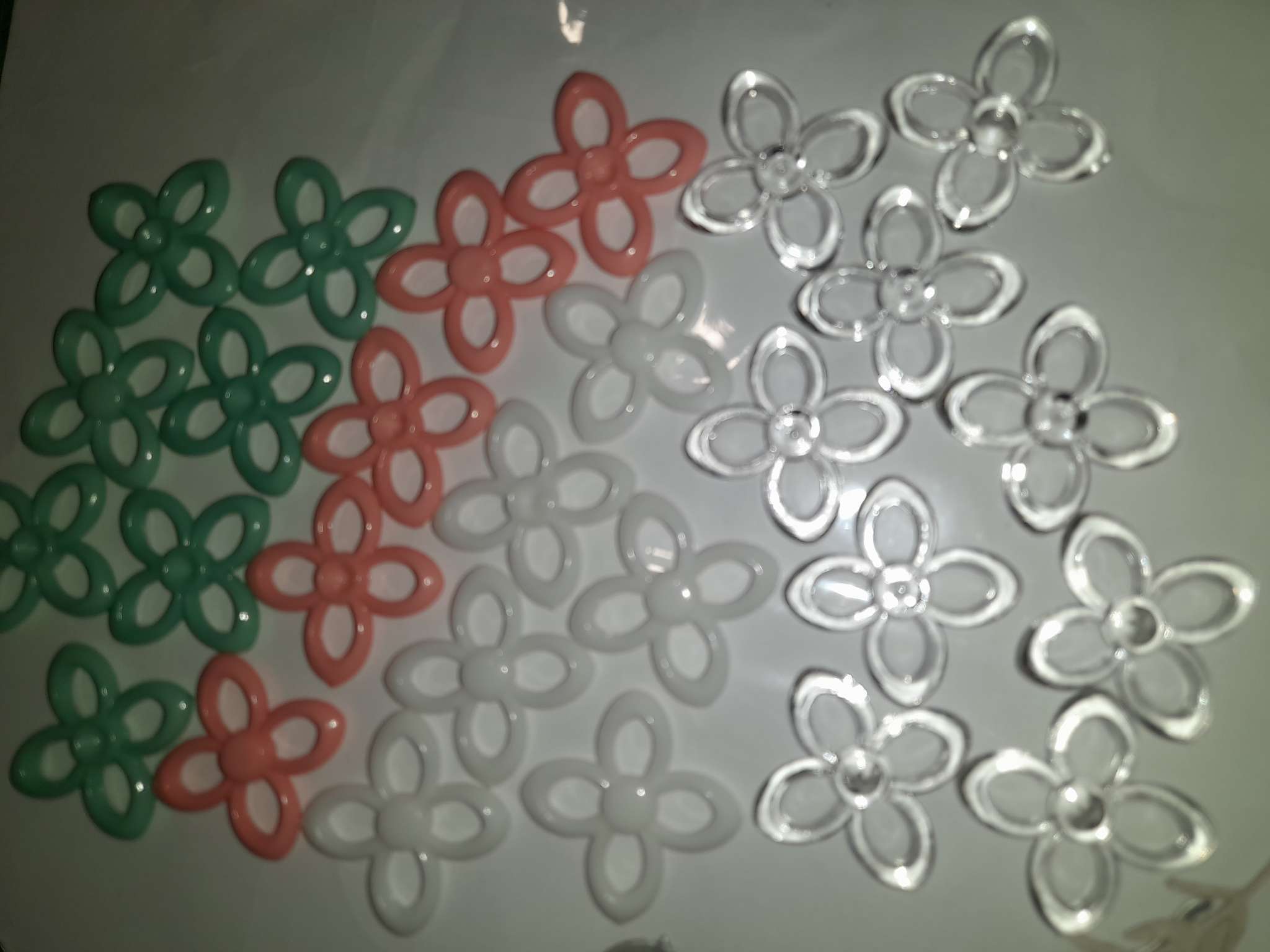 Фотография покупателя товара Декор для творчества «Цветок. Мятный, персик, белый и прозрачный», набор 20 г, 2.8×2.8×0.4 см - Фото 1