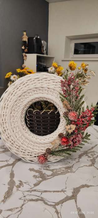 Фотография покупателя товара Декор новогодний «Зимнее настроение», веточка, 30×12×5 см - Фото 1