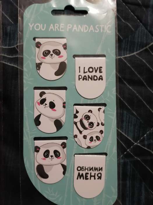 Фотография покупателя товара Закладки магнитные на подложке You are pandastiс, 6 шт - Фото 1