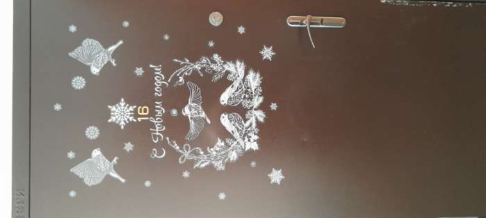 Фотография покупателя товара Наклейка для окон «Новогодние друзья», многоразовая, 50 х 70 см, Новый год