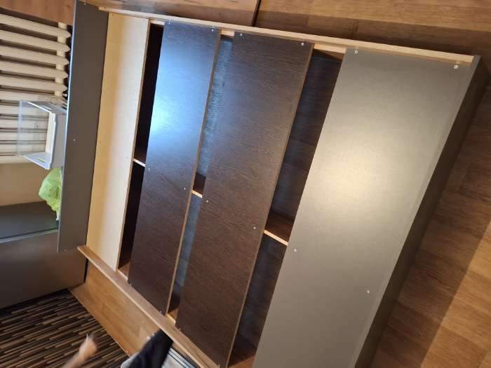 Фотография покупателя товара Спальный гарнитур «Бася», комплект 6 предметов, цвет графит/дуб крафт - Фото 1