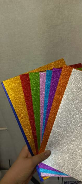 Фотография покупателя товара Картон цветной с блёстками Calligrata, А4, 10 листов, 10 цветов - Фото 1