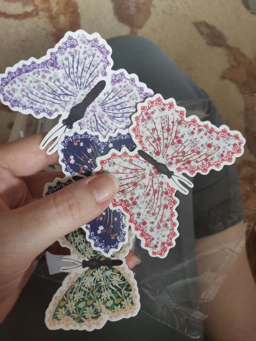 Фотография покупателя товара Набор наклеек для декора «Арт Узор. Бабочки. Цветочки. Ситец», картон, 12 шт., h=4-10 см - Фото 3