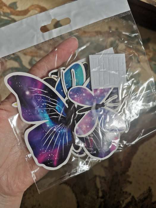 Фотография покупателя товара Набор наклеек для декора «Арт Узор. Бабочки. Космос», картон, 12 шт., h=4-10 см - Фото 1