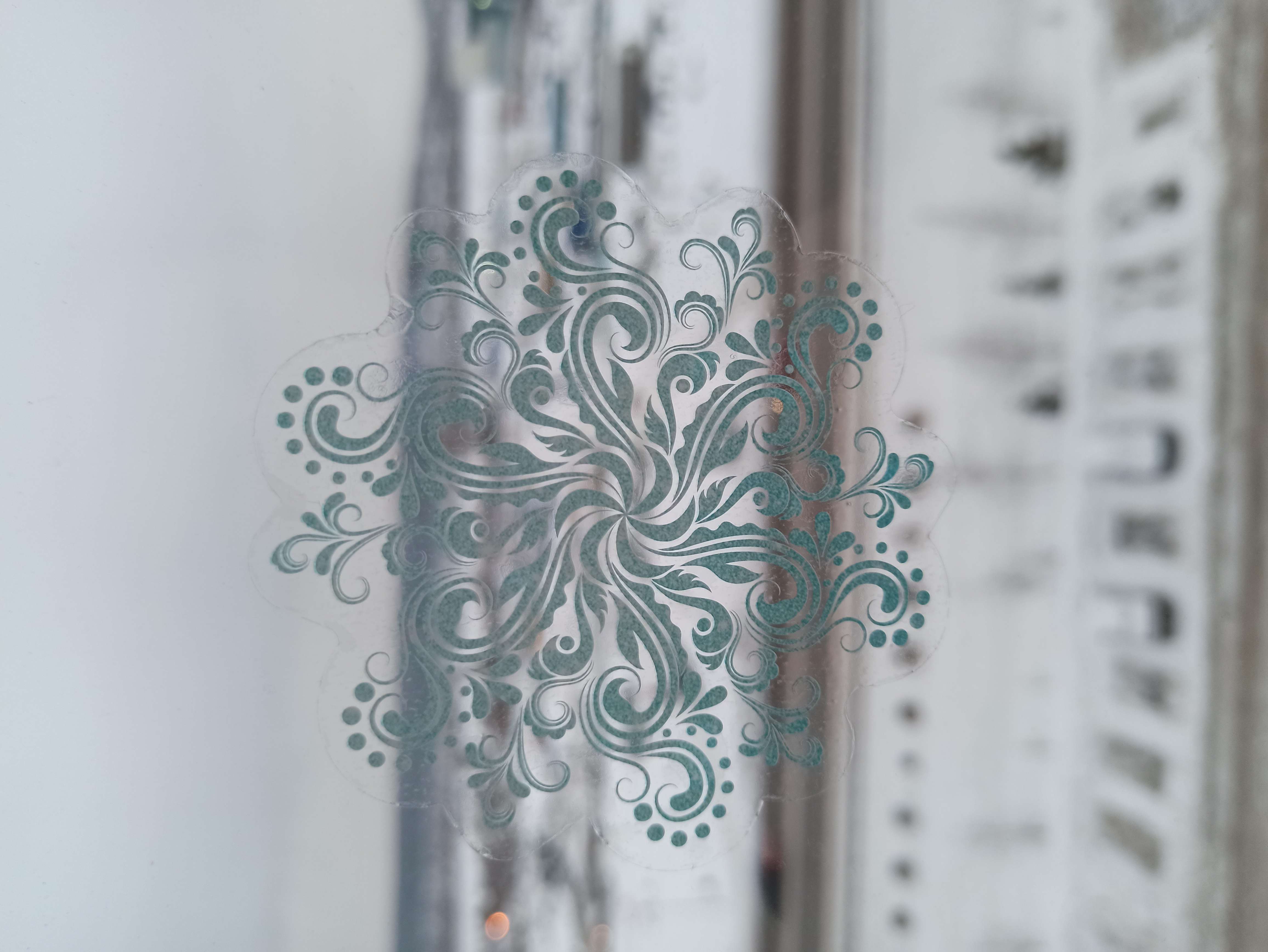 Фотография покупателя товара Наклейка интерьерная  «Сверкающие снежинки», 21х29.7 см