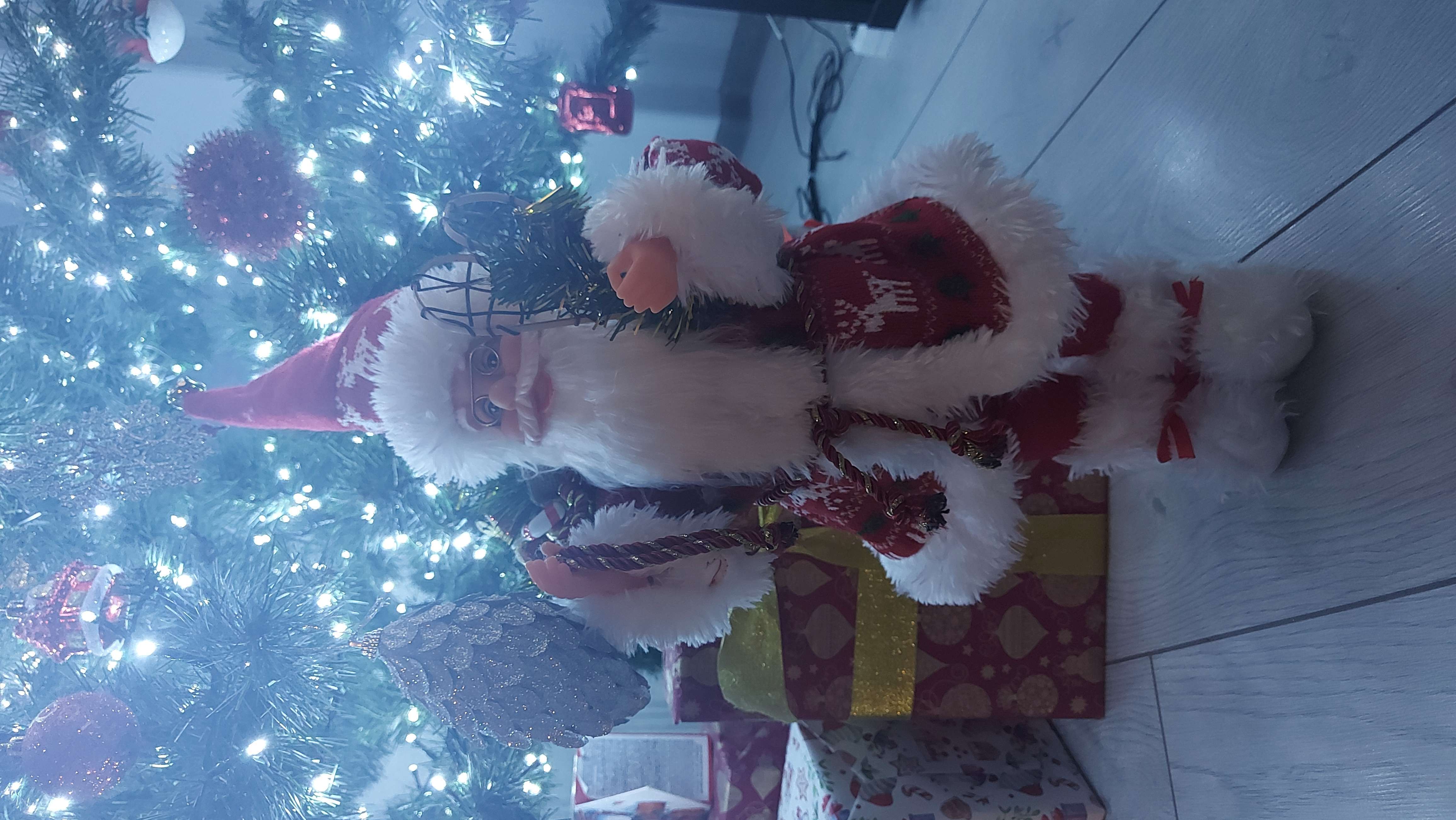 Фотография покупателя товара Дед Мороз "В красной шубке, колпачке и с подарками" 23х45 см - Фото 1