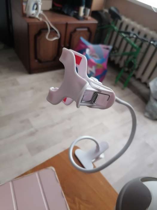 Фотография покупателя товара Держатель-прищепка Luazon, гибкий, регулируемый, для смартфона 3-7", 58 см, шир. держ. 12 см, белый - Фото 2