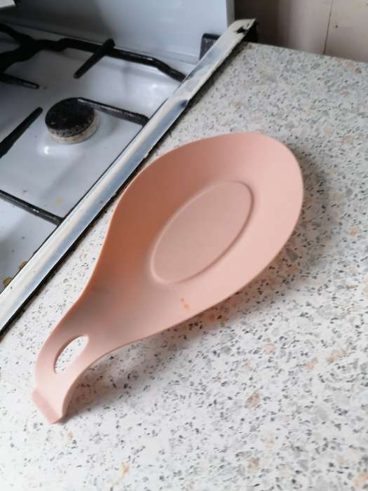 Фотография покупателя товара Силиконовая подставка под ложку Доляна «Симпл» 19.5×9.5 см, цвет бежевый - Фото 1