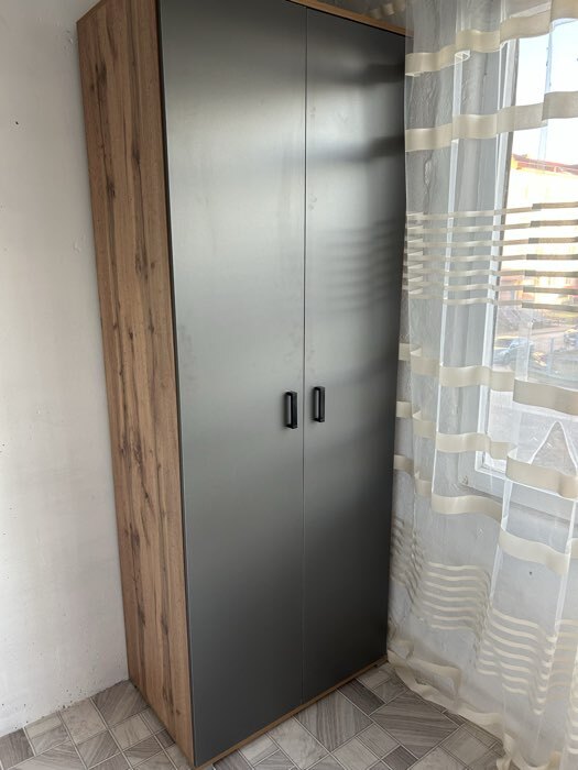 Фотография покупателя товара Шкаф распашной двухстворчатый «Клик Мебель», 800×500×2100 мм, цвет дуб вотан/тёмно - серый - Фото 2