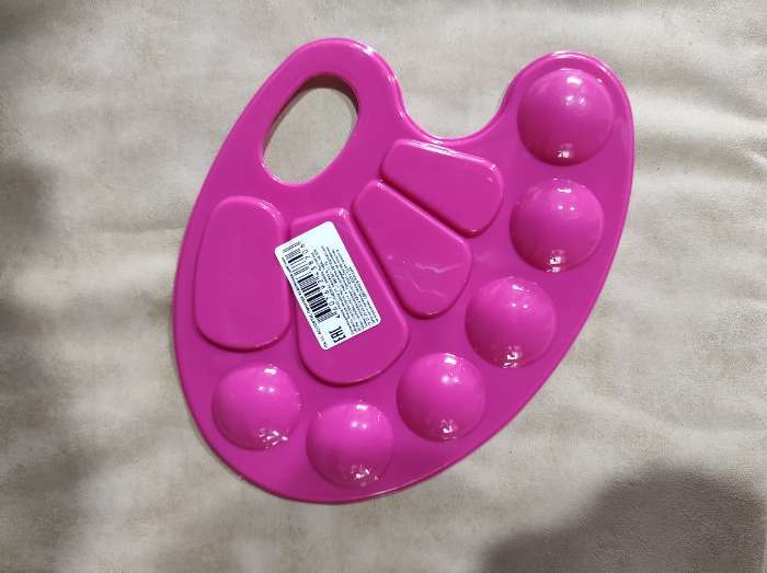 Фотография покупателя товара Палитра овальная, 10 ячеек Calligrata «Фонарики», неоновые цвета, МИКС - Фото 2