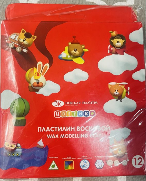 Фотография покупателя товара Пластилин мягкий (восковой) «ЗХК. Цветик», 12 цветов, 180 г, со стеком - Фото 1