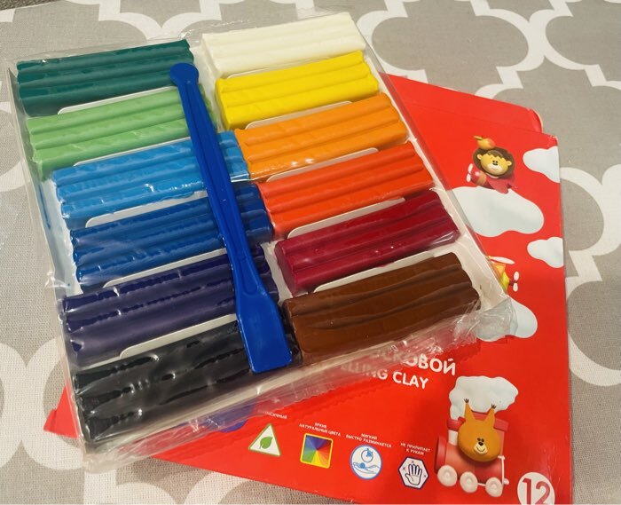 Фотография покупателя товара Пластилин мягкий (восковой) «ЗХК. Цветик», 12 цветов, 180 г, со стеком - Фото 2