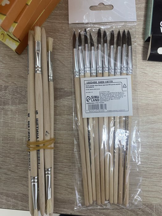 Фотография покупателя товара Кисть для рисования, белка, № 5, круглая, деревянная ручка, международный размер - Фото 2