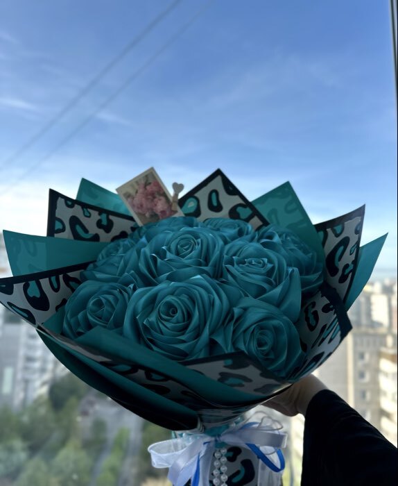 Фотография покупателя товара Лента атласная, 20 мм, 23±1 м, голубая №47 - Фото 2