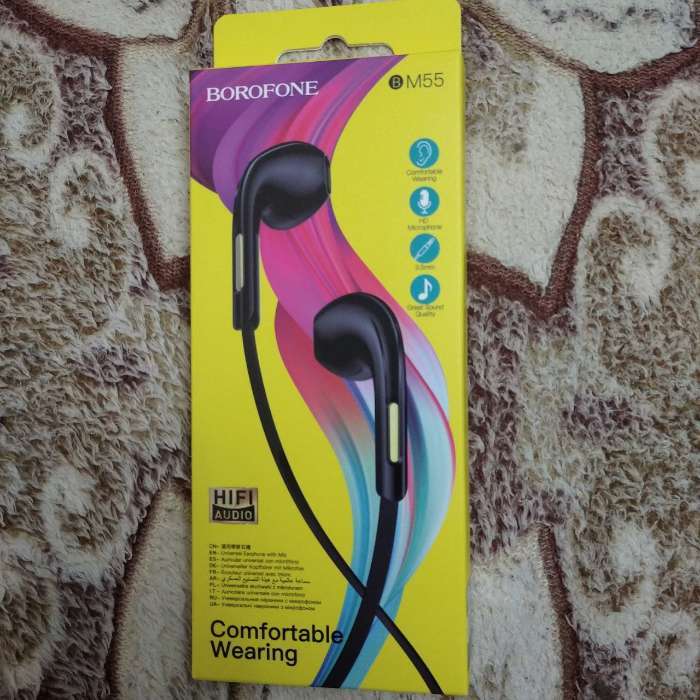 Фотография покупателя товара Наушники Borofone BM55 Sonido, вкладыши, микрофон, Jack 3.5 мм, кабель 1 м, чёрные - Фото 1