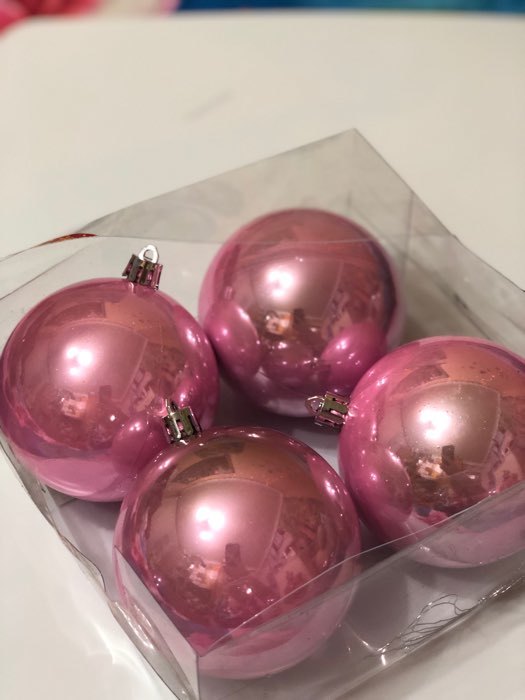 Фотография покупателя товара Набор шаров пластик d-8 см, 4 шт "Глянец" розовый - Фото 3