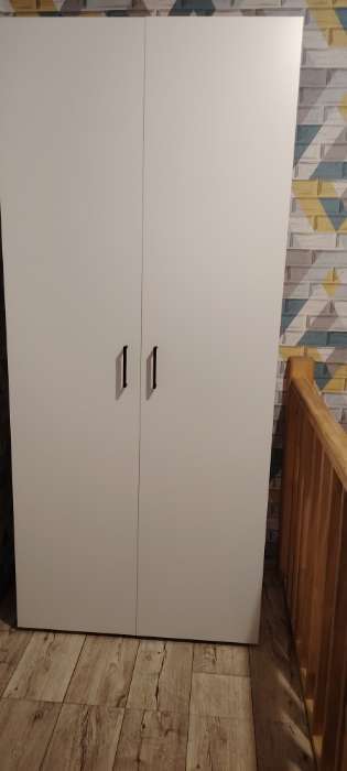 Фотография покупателя товара Шкаф прямой двухстворчатый «Лайт», 900×480×2052 мм, цвет белый/дуб золотой - Фото 4