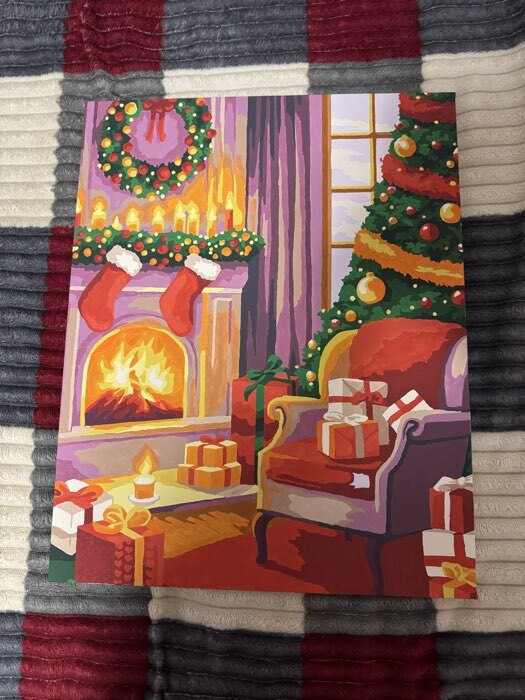 Фотография покупателя товара Картина по номерам на новый год на холсте с подрамником «Уют», 40×50 см - Фото 1