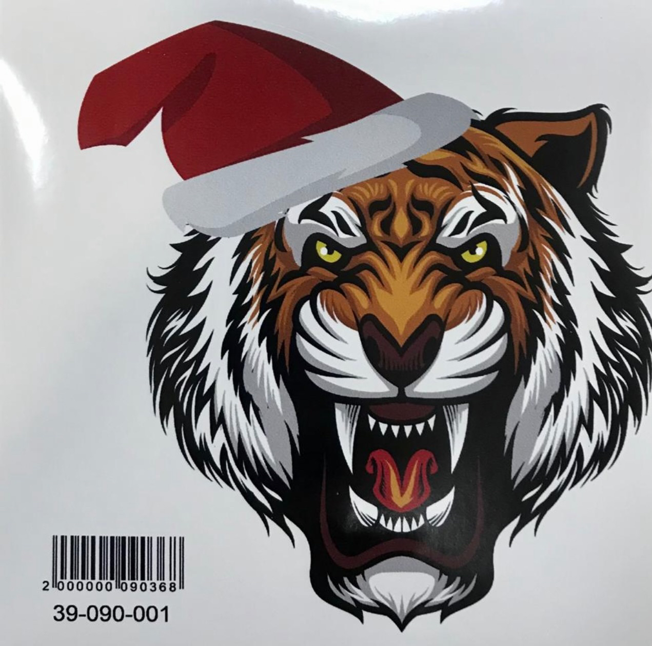 Фотография покупателя товара Наклейка на автомобиль "Тигр в новогодней шапке", 10 х 10 см - Фото 1