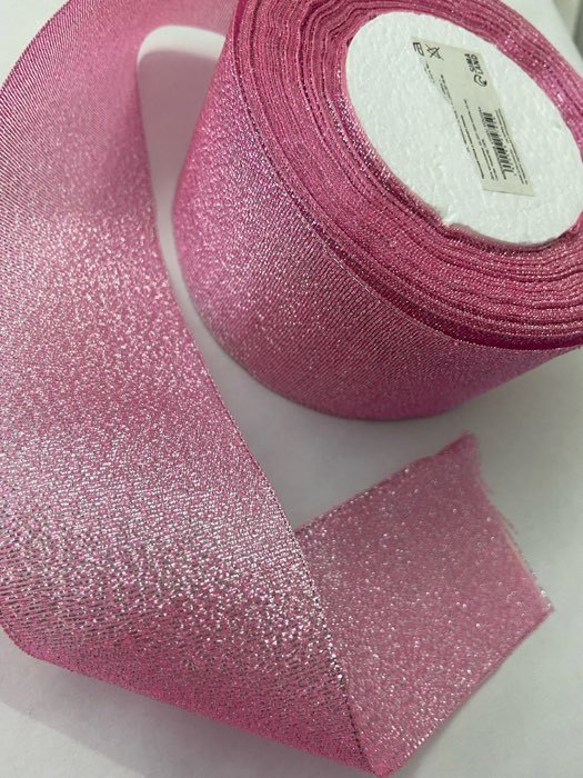 Фотография покупателя товара Лента парчовая, 10 мм, 23 ± 1 м, цвет розовый №013 - Фото 1