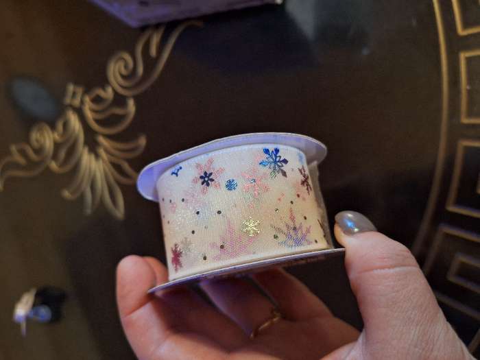 Фотография покупателя товара Лента капроновая «Снежинки», 40 мм, 9±0.5 м, белая - Фото 1