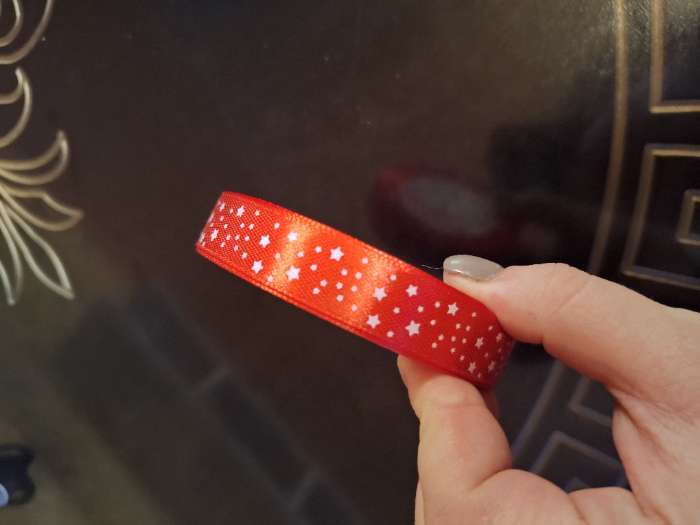 Фотография покупателя товара Лента атласная «Звёзды», 15 мм, 23±1 м, серая №059 - Фото 1