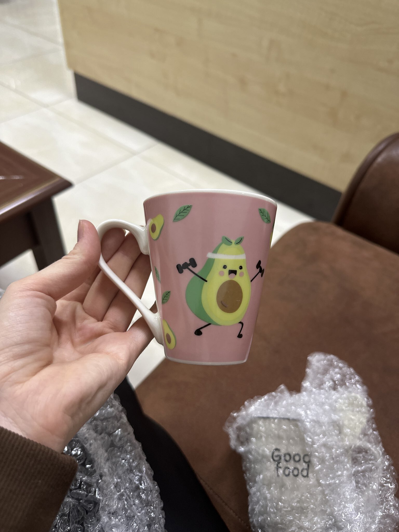 Фотография покупателя товара Кружка Доляна «Озорной авокадо», 320 мл, фарфор, розовая - Фото 1