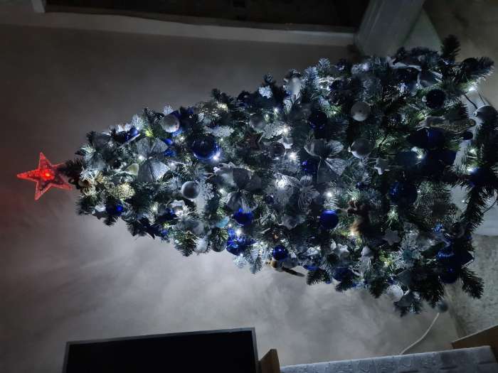 Фотография покупателя товара Гирлянда «Нить» 20 м, IP20, тёмная нить, 200 LED, свечение синее, 8 режимов, 220 В - Фото 128