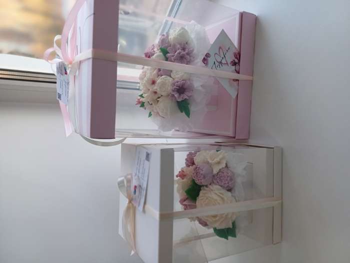 Фотография покупателя товара Коробка подарочная для цветов с вазой и пластиковыми окнами складная, упаковка, With love, 23×30×23 см - Фото 1