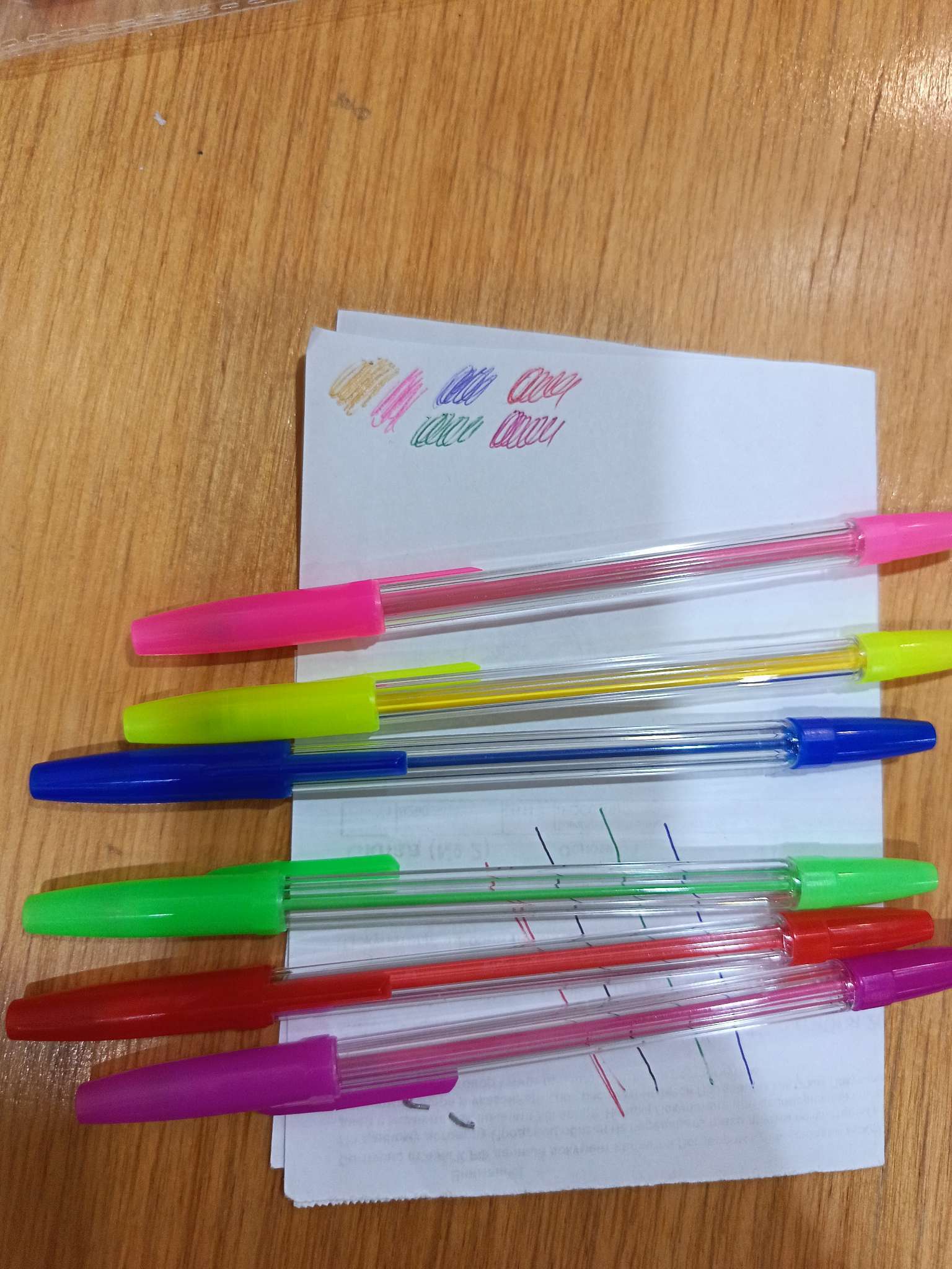 Фотография покупателя товара Набор ручек шариковых, 6 цветов, корпус прозрачный с цветными колпачками - Фото 1