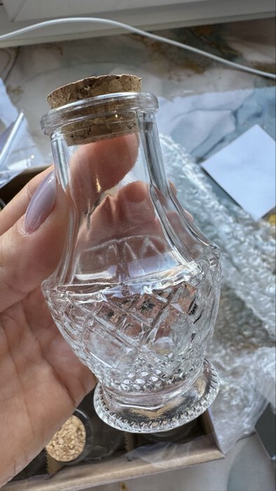 Фотография покупателя товара Набор банок для специй Доляна «Парфе», 50 мл, 5×8.4 см, 12 шт., с пробковой крышкой, стекло, прозрачный - Фото 1