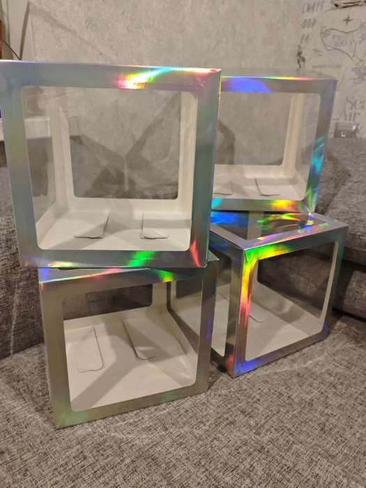 Фотография покупателя товара Коробка для шаров Love, 4 шт., 30×30×30 см - Фото 1