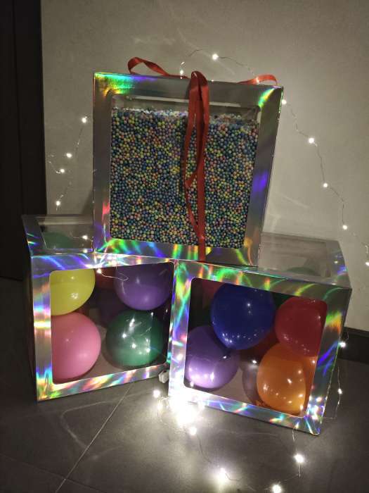 Фотография покупателя товара Коробка для шаров Love, 4 шт., 30×30×30 см - Фото 3