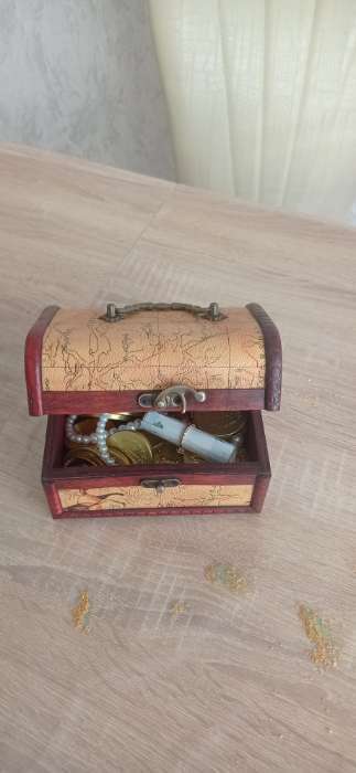 Фотография покупателя товара Шкатулка для украшений «Сундук. Карта странника», для мелочи, дерево, 10.5×15×9 см - Фото 2