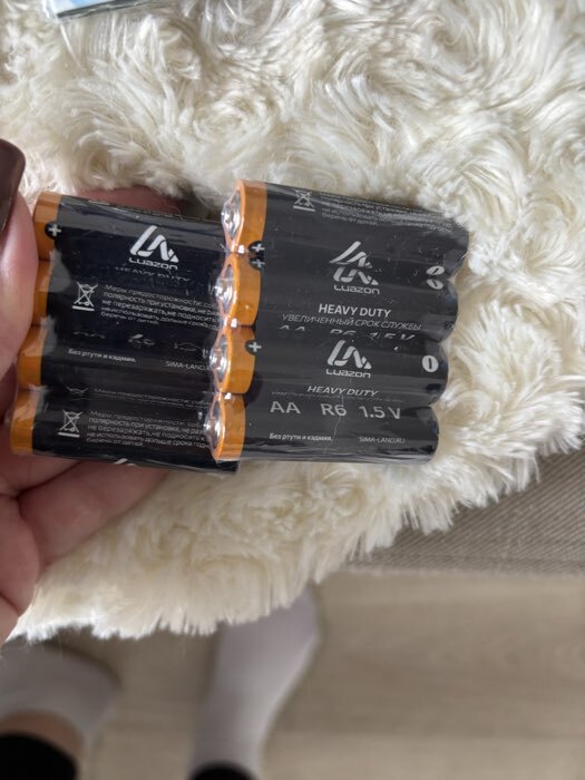 Фотография покупателя товара Батарейка солевая Luazon Heavy Duty, AA, R6, спайка, 4 штуки - Фото 1
