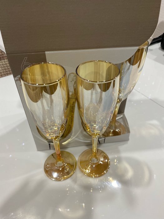 Фотография покупателя товара Набор бокалов «Медовый», 170 мл, 6 шт., цвет золотой - Фото 2