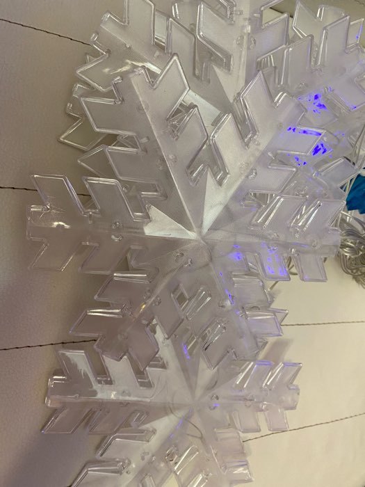 Фотография покупателя товара Гирлянда «Нить» 2 м с насадками «Снежинка матовая», IP20, прозрачная нить, 36 LED, свечение синее, 220 В - Фото 6