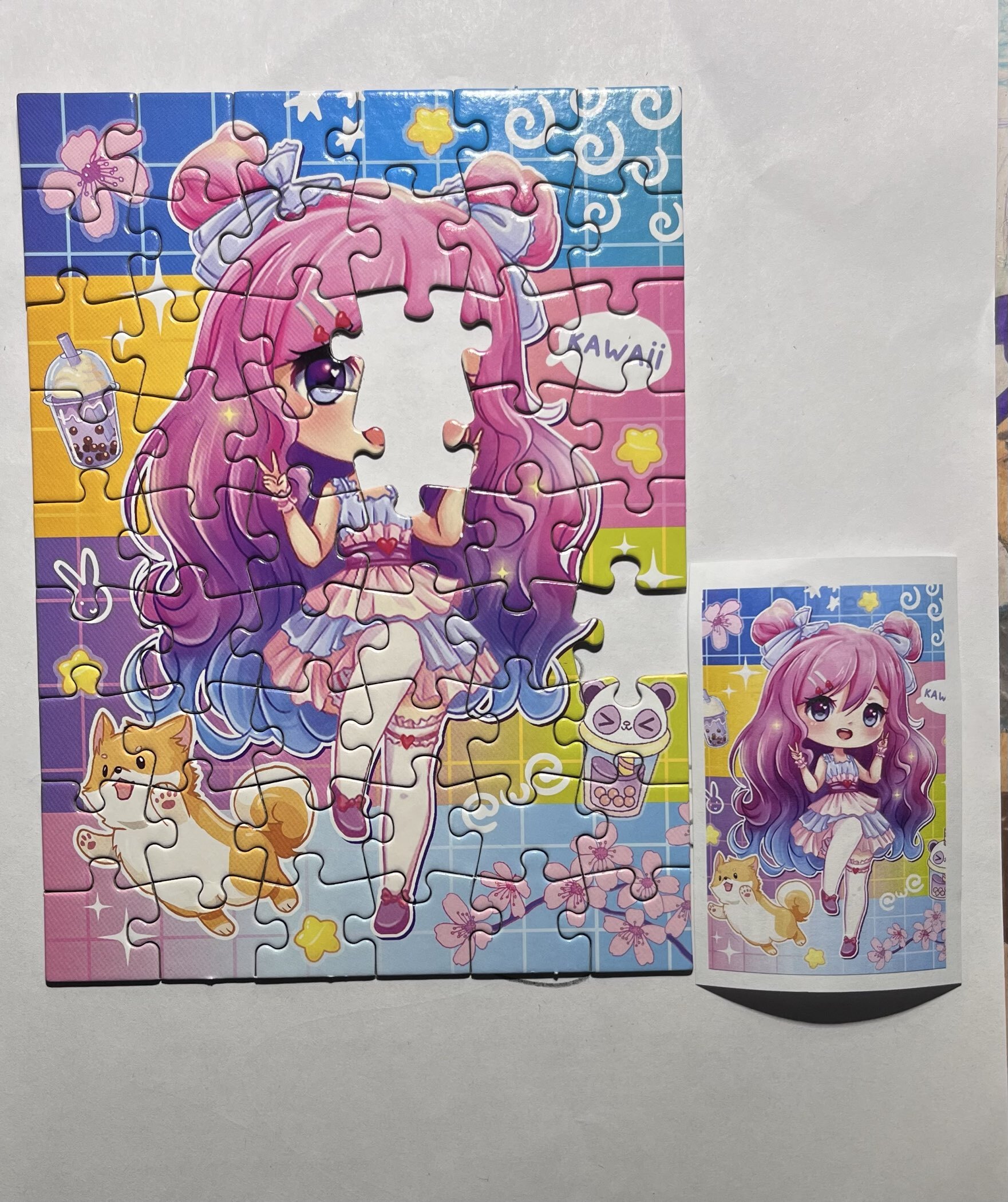 Фотография покупателя товара Термостакан детский «Кавайная девчонка», с вставкой, 250 мл + пазл 54 элемента - Фото 1