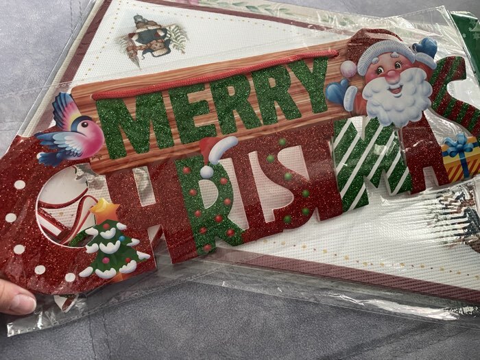 Фотография покупателя товара Новогоднее украшение настенное «Mery Christmas», подвеска, 14.7×42 см - Фото 1
