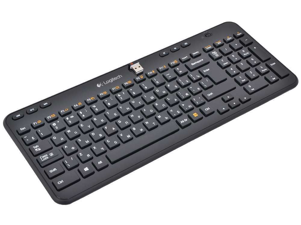 Фотография покупателя товара Клавиатура Logitech K360, беспроводная, мембранная, 110 клавиш, USB, чёрная - Фото 1