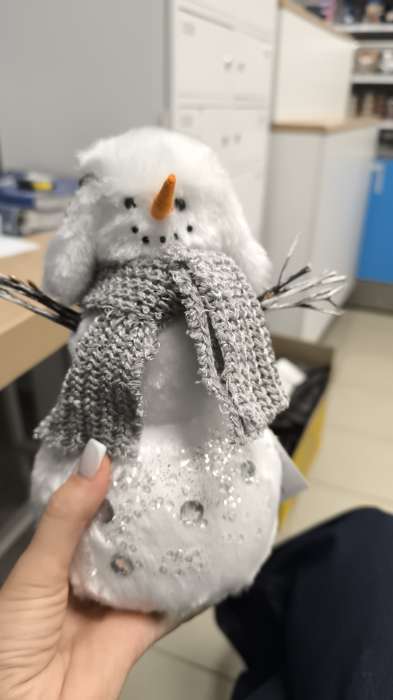 Фотография покупателя товара Фигурка «Снеговик в шапке-ушанке и шарфике», 16×13×24 см - Фото 1